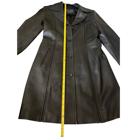 Vintage Maximo Luciano Women’s Italian Black Genuine Leather Coat Size M - Picture 6 of 8